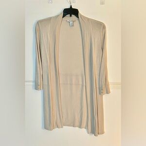 White House Black Market Woman’s Beige Open Front Cardigan